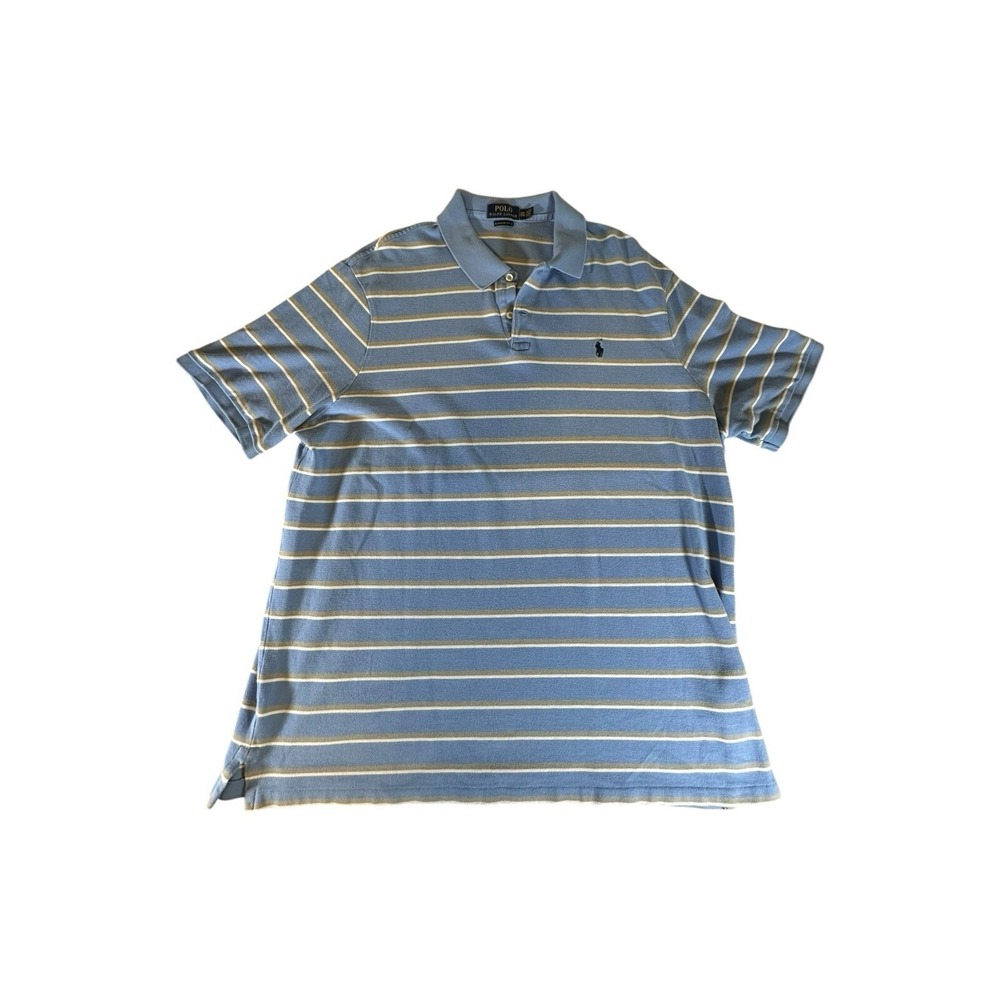 Polo Ralph Lauren Shirt Adult Extra Extra Large Blue Grey Striped Mens